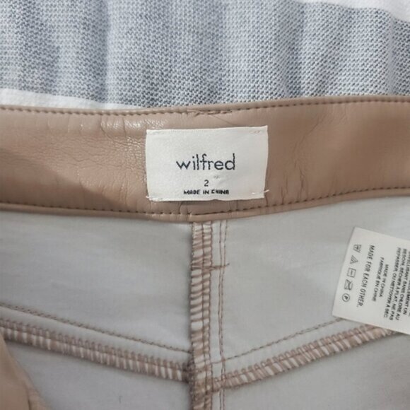 ARITZIA WILFRED "MELINA" Straight Fit Tan Vegan Leather Pants- New - Picture 7 of 15